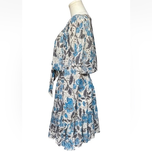 Misa Los Angeles Dress Small Floral Jaipur Smocked Boho Maximalist Ruffle - Picture 6 of 12